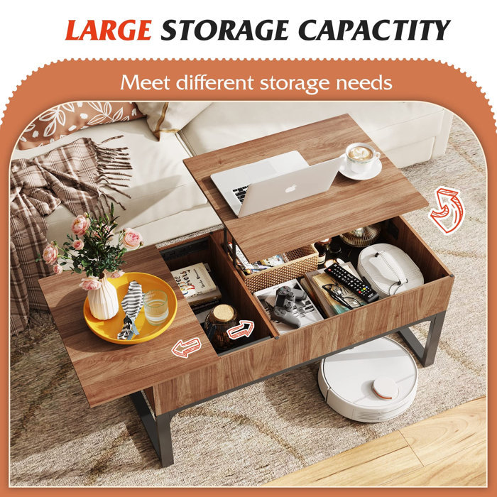 Brayden Studio® Valero Lift Top Extendable Sled Coffee Table with